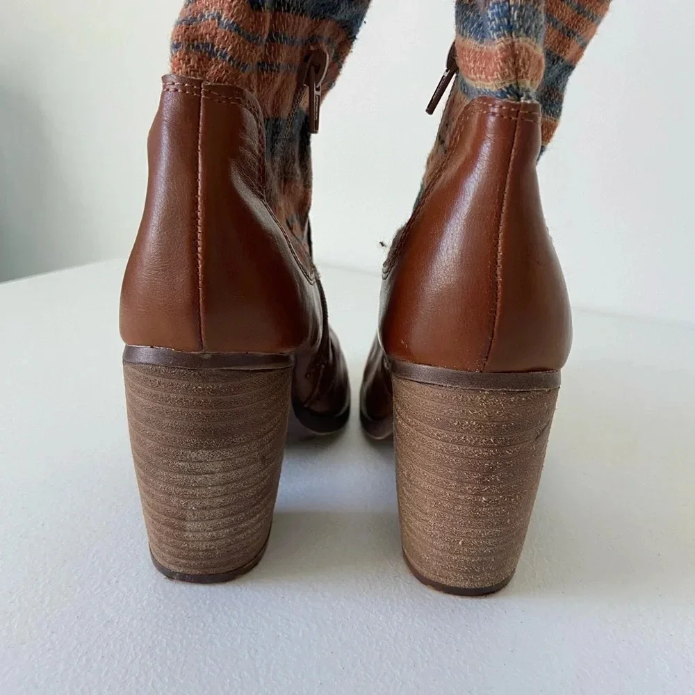 Arizona Jean Co. women’s patterned fabric heeled ankle boots — size‎ 7.5